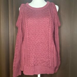 Michael Kors Burgundy Sweater Cutout Shoulders